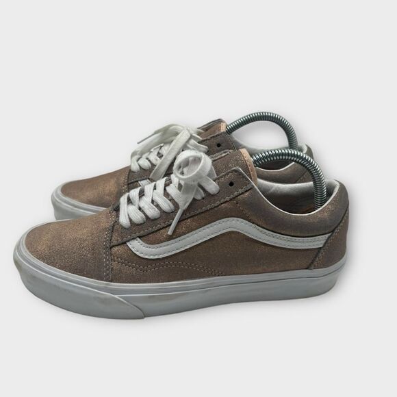 Vans Womens Old Skool 500714 Pink Low Top Lace Up Sparkle Skate Shoes Size 9 - Picture 4 of 7